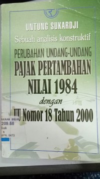 PERUBAHAN UNDANG-UNDANG PAJAK PERTAMBAHAN NILAI