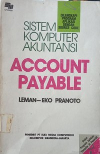 SISTEM KOMPUTER AKUNTANSI ACCOUNT PAYABLE