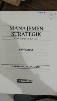 MANAJEMEN STRATEGIK KONSEP DAN KASUS EDISI KETIGA