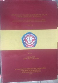 IMPLEMENTASI PROGRAM PEMERINTAH DALAM PEMBANGUNAN DESA TERTINGGAL (STUDI KASUS DI DESA BAGENDANG HILIR, KECAMATAN MENTAYA HILIR UTARA, KABUPATEN KOTAWARINGIN TIMUR)