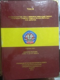 PENGARUH STRES KERJA, SEMANGAT KERJA DAN TINGKAT PENDIDIKAN TERHADAP KINERJA PELAKU PNPM MPD KAB. SERUYAN