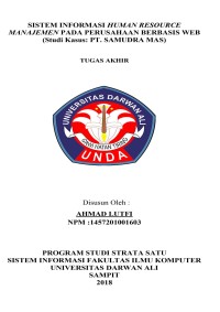 SISTEM INFORMASI HUMAN RESOURCE MANAJEMEN PADA PERUSAHAAN BERBASIS WEB (Studi Kasus: PT. SAMUDRA MAS)