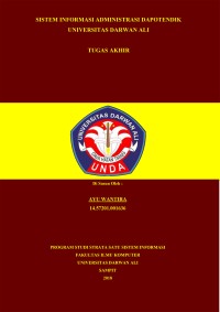 SISTEM INFORMASI ADMINISTRASI DAPOTENDIK UNIVERSITAS DARWAN ALI