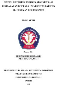 SISTEM INFORMASI PMB DAN ADMINISTRASI PEMBAYARAN BOP PADA UNIVERSITAS DARWAN ALI SERUYAN BERBASIS WEB