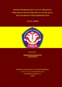 SISTEM INFORMASI PENCATATAN NIKAH DAN PERCERAIAN DI KANTOR URUSAN AGAMA (KUA) KOTAWARINGIN TIMUR BERBASIS WEB