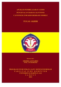 APLIKASI PEMBELAJARAN AUDIO PENGENALAN BAHASA KANTONIS CANTONESE FOR KIDS BERBASIS MOBILE