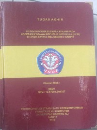 SISTEM INFORMASI SIMPAN PINJAM PADA KOPERASI PEGAWAI REPUBLIK INDONESIA KPRI DHARMA SATATA SMA NEGERI 2 SAMPIT