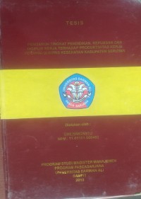 ANALISIS PENGARUH KOMPENSASI TERHADAP KINERJA KARYAWAN PT. PERSADA NUSANTARA PRIMA DI KABUPATEN SERUYAN