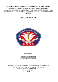 SISTEM INFORMASI ADMINISTRASI PADA PROGRAM STUDI SISTEM INFORMASI UNIVERSITAS DARWAN ALI SAMPIT BERBASIS WEB
