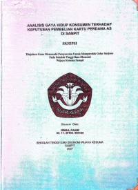 ANALISIS GAYA HIDUP KONSUMEN TERHADAP KEPUTUSAN PEMBELIAN KARTU PERDANA AS DISAMPIT