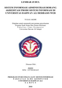 SISTEM INFORMASI ADMINISTRASI BORANG AKREDITASI PRODI SISTEM INFORMASI DI UNIVERSITAS DARWAN ALI BERBASIS WEB