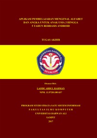 APLIKASI PEMBELAJARAN MENGENAL ALFABET DAN ANGKA UNTUK ANAK USIA 3 HINGGA 5 TAHUN BERBASIS ANDROID