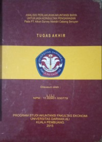ANALISIS PERLAKUKAN AKUNTANSI BIAYA UNTUK JASA KONSULTAN PENGAWASAN PADA PT. AIKON SURVEY MANDIRI CABANG SERUYAN