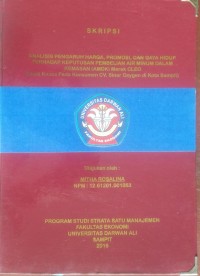 ANALISIS PENGARUH HARGA, PROMOSI, DAN GAYA HIDUP TERHADAP KEPUTUSAN PEMBELIAN AIR MINUM DALAM KEMASAN (AMDK) MERK CLEO