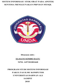 SISTEM INFORMASI STOK OBAT PADA APOTEK SENTOSA MENGGUNAKAN PHP DAN MYSQL