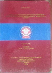 PENGARUH FAKTOR BUDAYA DAN FAKTOR PSIKOLOGIS TERHADAP KEPUTUSAN PEMBELIAN LEMARI MEREK TOPPAN DI SAMPIT