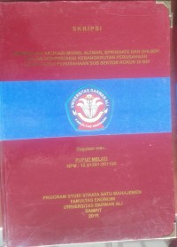 KEMAMPUAN AKURASI MODEL ALTMAN, SPRINGATE DAN OHLSON DALAM MEMPREDIKSI KEBANGKRUTAN PERUSAHAAN STUDI KASUS PERUSANAAN SUB SEKTOR ROKOK DI BEI