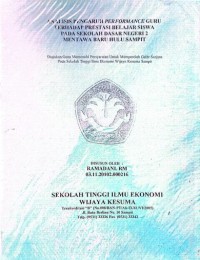 ANALISIS PENGARUH PERFORMANCE GURU TERHADAP PRESTASI BELAJAR SISWA PADA SEKOLAH DASAR NEGERI 2 MENTAWA BARU HULU SAMPIT