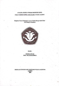 ANALISA HARGA POKOK PRODUKSI (HPP) PADA PABRIK KOPRA KMK HASIL UTAMA SAMPIT