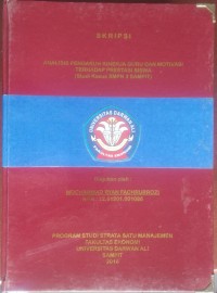 ANALISIS PENGARUH KINERJA GURU DAN MOTIVASI TERHADAP PRESTASI SISWA (STUDI KASUS SMPN 3 SAMPIT)