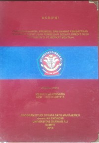 PENGARUH HARGA, PROMOSI, DAN SYARAT PEMBAYARAN TERHADAP KEPUTUSAN PEMBELIAN SECARA KREDIT OLEH KONSUMEN DI PT. BERKAT MENTAYA