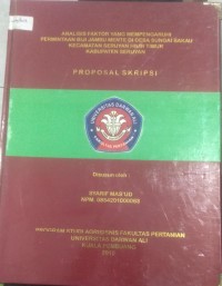 ANALISIS FAKTOR YANG MEMPENGARUHI PERMINTAAN BIJI JAMBU MENTE DI DESA SUNGAI BAKAU KECAMATAN SERUYAN HILIR TIMUR KABUPATEN SERUYAN
