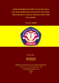 SISTEM INFORMASI PENDATAAN KARYAWAN DAN MANAJEMEN KEUANGAN DI PT. RYAN EKA PRATAMA BATU KAJANG MENGGUNAKAN PHP DAN MYSQL