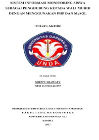 SISTEM INFORMASI MONITORING SISWA SEBAGAI PENGHUBUNG KEPADA WALI MURID DENGAN MENGGUNAKAN PHP DAN MySQL