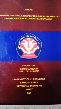 PENGARUH INOVASI PRODUK TERHADAP KEUNGGULAN BERSAING BAGI USAHA BERSKALA MIKRO DI SAMPIT DAN SEKITARYA