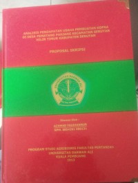 ANALISIS PENDAPATAN USAHA PEMBUATAN KOPRA DI DESA PEMATANG PANJANG KECAMATAN SERUYAN HILIR TIMUR KABUPATEN SERUYAN