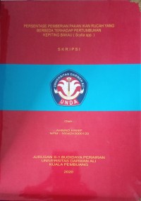 PRESENTASI PEMBERIAN PAKAN IKAN RUCAH YANG BERBEDA TERHADAP PERTUMBUHAN KEPITING BAKAU (SCYLLA SPP.)