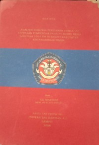 ANALISIS KUALITAS PENYIARAN TERHADAP KEPUASAN PENDENGAR PADA PT. RADIO GEMA MENTAYA 104.6 FM DI SAMPIT KABUPATEN KOTAWRINGIN TIMUR
