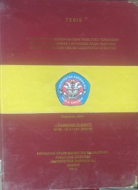 PENGARUH PENDIDIKAN DAN FASILITAS TERHADAP KINERJA PENGAWAS LAPANGAN PADA INSTANSI DINAS PEKERJAAN UMUM KABUPATEN SERUYAN
