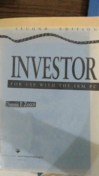 INVESTOR FOR USE WITH THE IBM PC