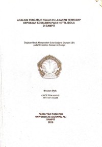 ANALISIS PENGARUH KUALITAS LAYANAN TERHADAP KEPUASAN  KONSUMEN PADA HOTEL IDOLA SAMPIT