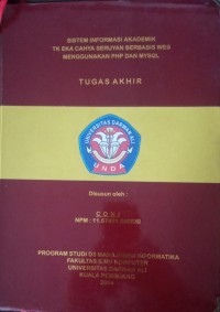 SISTEM INFORMASI AKADEMIK TK CAHYA SERUYAN BERBASIS WEB MENGGUNAKAN PHP DAN ,MYSQL