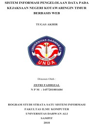 SISTEM INFORMASI PENGELOLAAN DATA PADA KEJAKSAAN NEGERI KOTAWARINGIN TIMUR BERBASIS WEB
