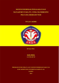 SISTEM INFORMASI PEMASARAN DAN MANAJEMEN PADA PT. CITRA MANDIRI DWI PRATAMA BERBASIS WEB