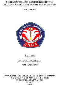SISTEM INFORMASI KANTOR KESEHATAN PELABUHAN KELAS III SAMPIT BERBASIS WEB