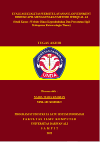 EVALUASI KUALITAS WEBSITE LAYANAN E-GOVERNMENT DISDUKCAPIL MENGGUNAKAN METODE WEBQUAL 4.0