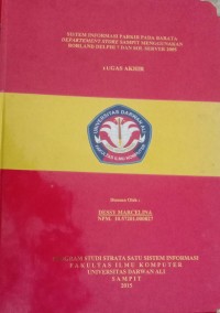 SISTEM INFORMASI PARKIR PADA BARATA DEPARTEMEN STORE SAMPIT MENGGUNAKAN BORLAND SELPHI 7 SQL SERVER 2005