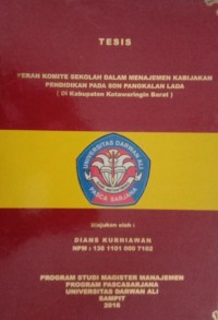 PERAN KOMITE SEKOLAH MANAJEMEN KEBIJAKAN PENDIDIKAN PADA SDN PANGKALAN LADA