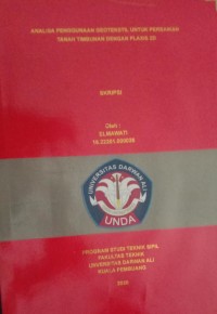 ANALISA PENGGUNAAN GEOTEKSTIL UNTUK PERBAIKAN TANAH TIMBUNAN DENGAN PLAXIS 2D