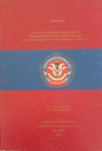 ANALISIS KINERJA KEUANGAN PADA KOPERASI PEGAWAI NEGRI CITRA HUSADA RSUD Dr. MURJANI SAMPIT