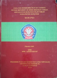 ANALISIS KONSUMSI RUMAH TANGGA PETANI SAYURAN DI DESA BANGUN HARJA KECAMATAN SERUYAN HILIR TIMUR KABUPATEN SERUYAN