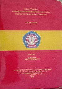 SISTEM INFORMASI ADMINISTRASI KEPENDUDUKAN DESA PELANGSIAN BERBASIS WEB MENGGUNAKAN PHP MYQL