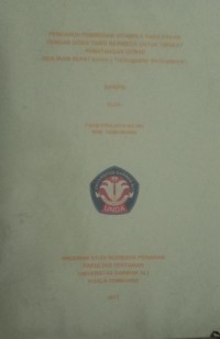 PENGARUH PEMBERIAN VITAMIN E PADA PAKAN DENGAN DOSIS YANG BERBEDA UNTUK TINGKAT PEMANTANG GONAD ADA IKAN SEPAT RAVIIA ( TRICHOGASFER TRICHOPTERUS)