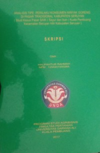 ANALISIS TIPE PERILAKU KONSUMEN MINYAK GORENGAN DIPASAR TRADISIONAL KABUPATEN SERUYAN