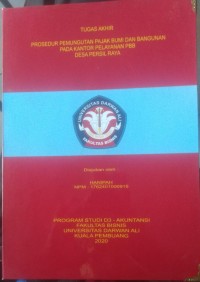 PROSEDUR PEMUNGUTAN PAJAK BUMI DAN BANGUNAN PADA KANTOR PELAYANAN PBB DESA PERSIL RAYA