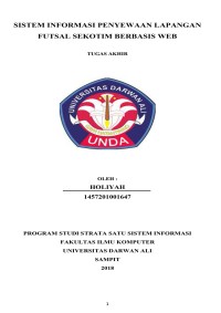 SISTEM INFORMASI PENYEWAAN LAPANGAN
FUTSAL SEKOTIM BERBASIS WEB